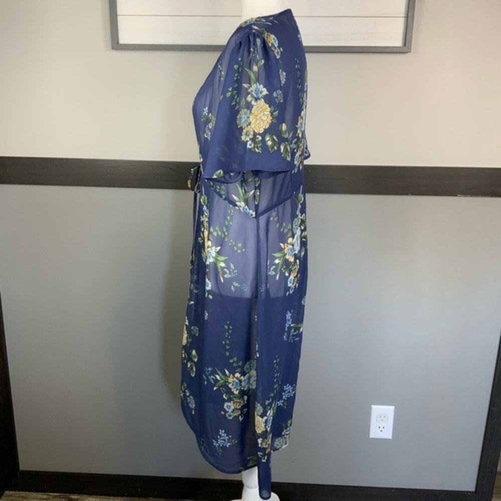 JANETCHUNG tie front long cardigan floral print - Picture 7 of 14